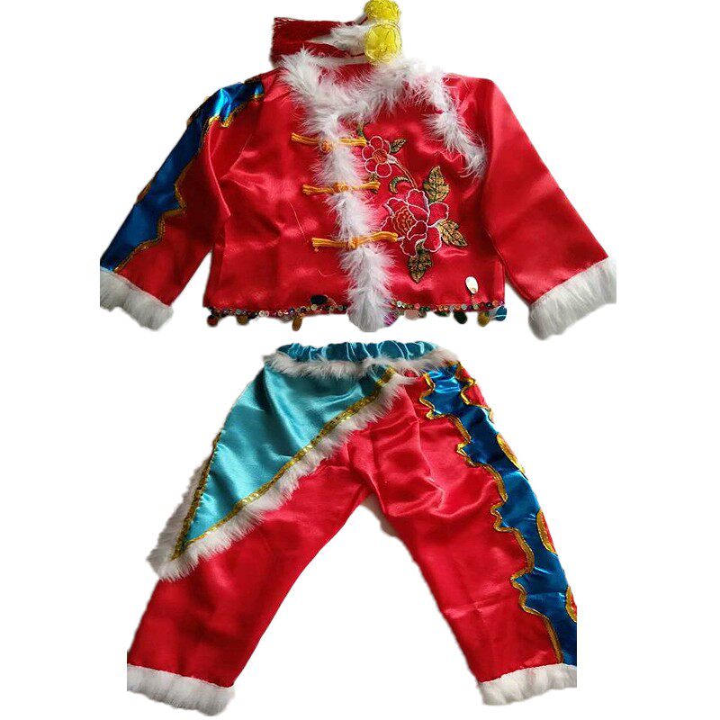 元旦儿童小荷风采童心鼓韵舞蹈服装喜庆舞台表演服女童腰鼓演出服