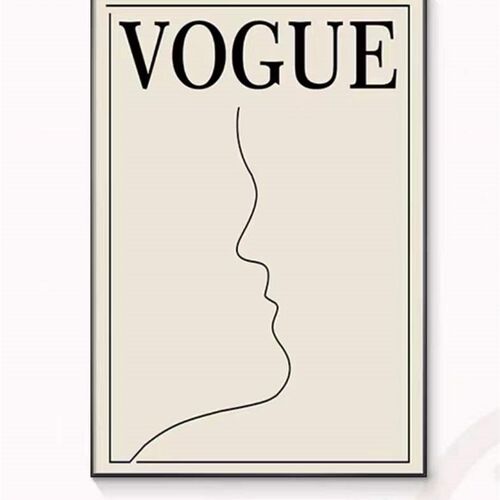 北欧小众挂画卧室背景墙服装店抽象VOGUE海报时尚艺术线条装饰画