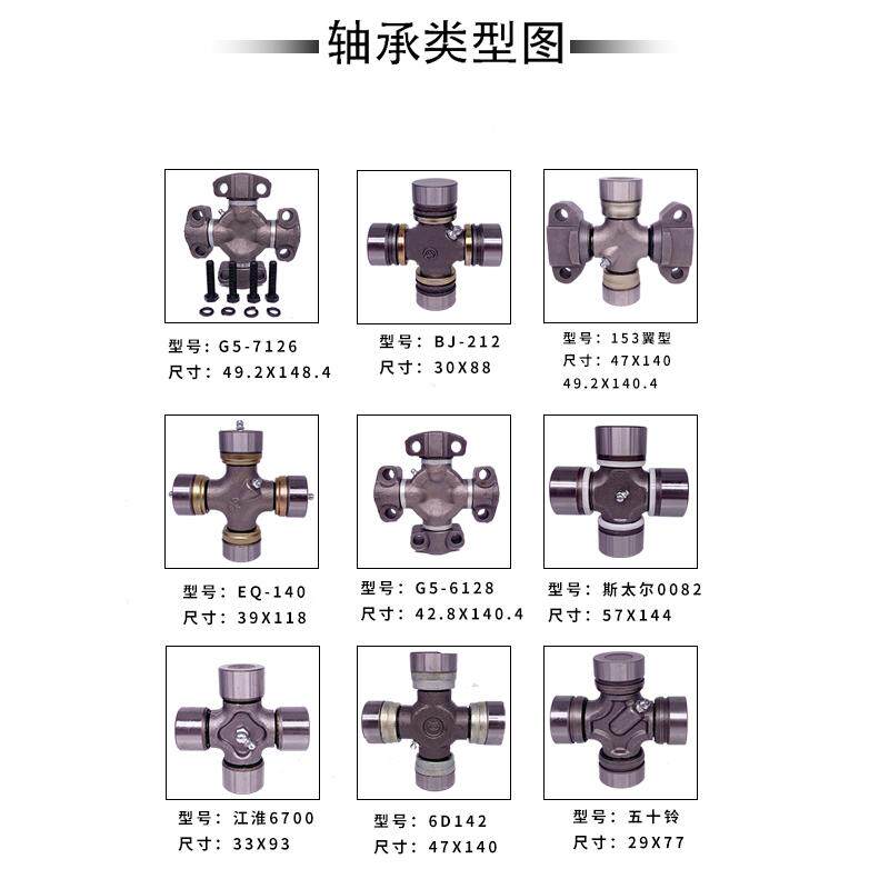万向节十字轴承52X130 52X133 52X147 53X135 57X144 57X152