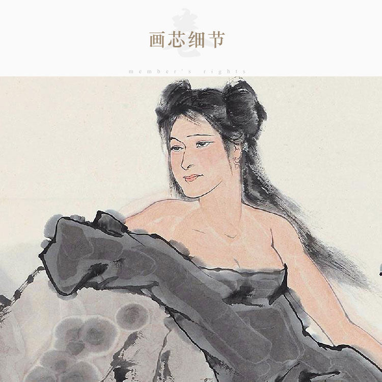 伏羲女娲谐和图 女娲炼石图人物画像 中式卷轴挂画装饰画绢布材质