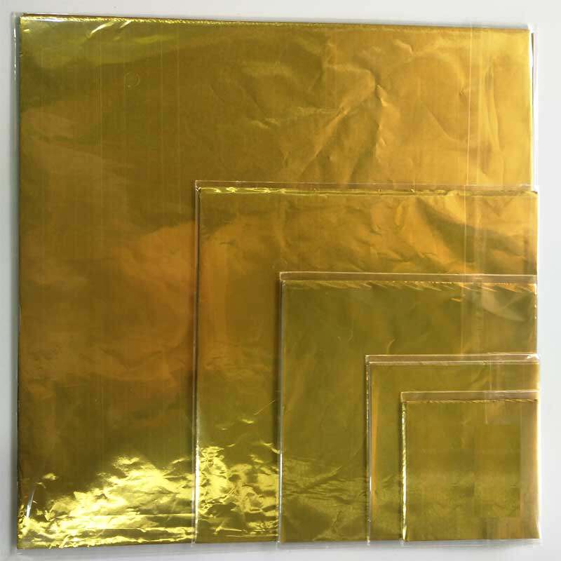 加大号茶叶饼沱茶用包装锡纸 金色压纹细格纹锡箔纸 45*45cm100张