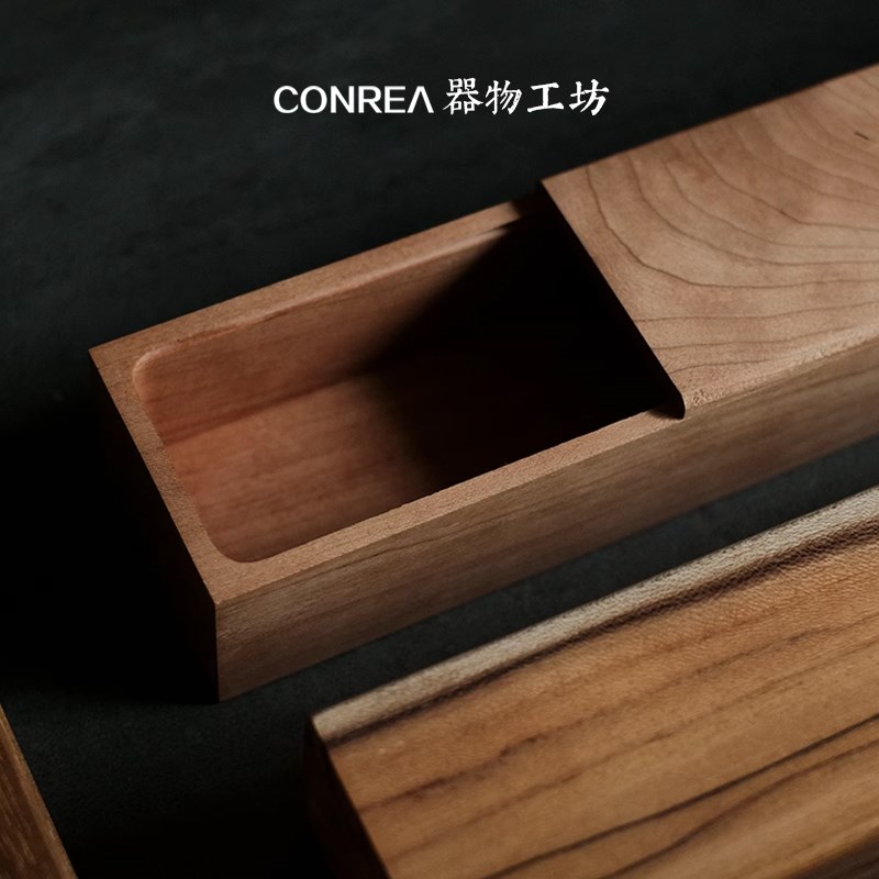 手作日式便携实木餐具盒单人外带上班族便当自带筷子勺子收纳套装