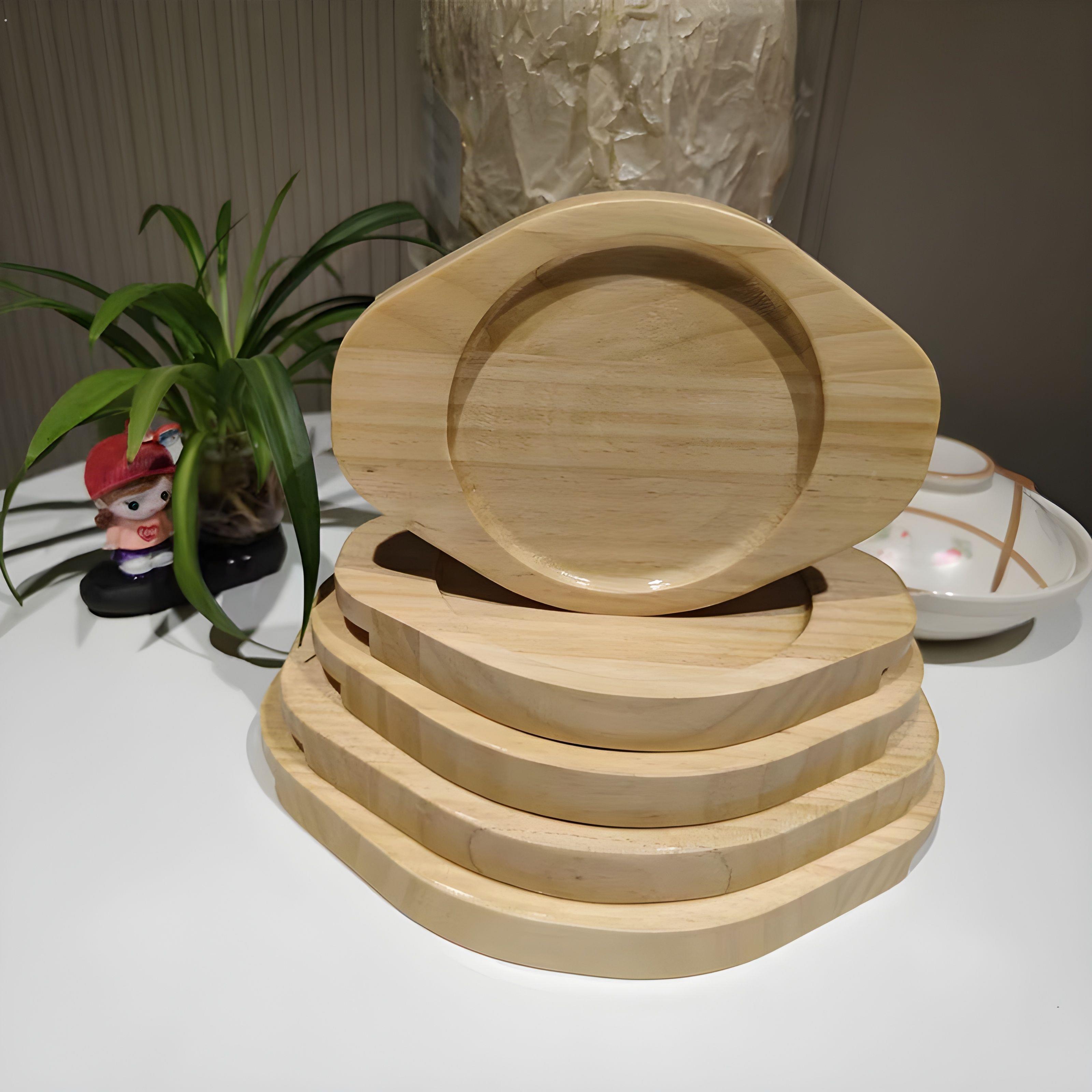 实木铁板木板垫隔热木垫烧烤石碗石锅垫板砂锅底座松木托盘商用垫