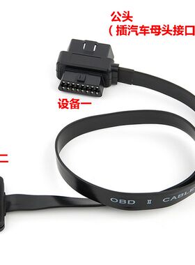 obd2一分二汽车载用分线器转接延长线一拖二通用odb电脑检测链接