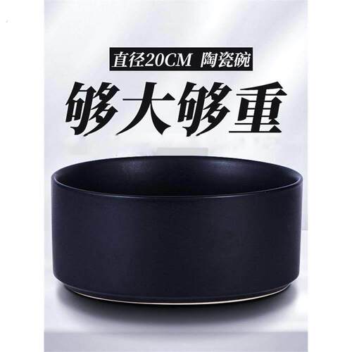 猫碗陶瓷狗碗黑色水碗黑色碗猫和狗碗狗碗食物碗宠物饮用水猫碗猫