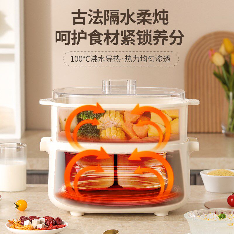 全自动宝宝煮粥锅婴儿辅食锅隔水炖电炖锅煲汤锅电炖盅家用陶瓷锅