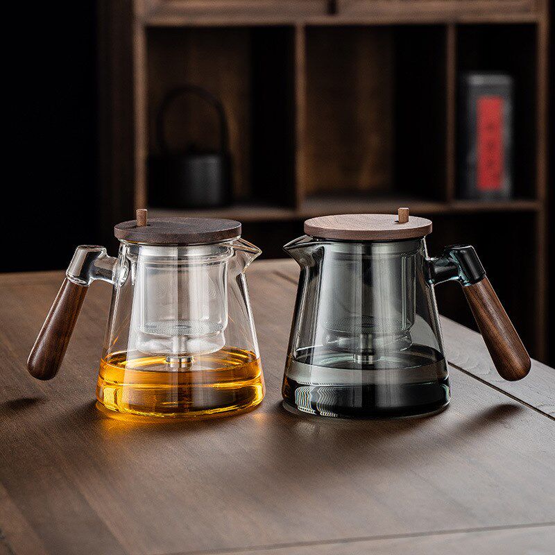 耐热玻璃泡茶壶家用2024新款按压式一键茶水分离滤茶耐高温飘逸杯