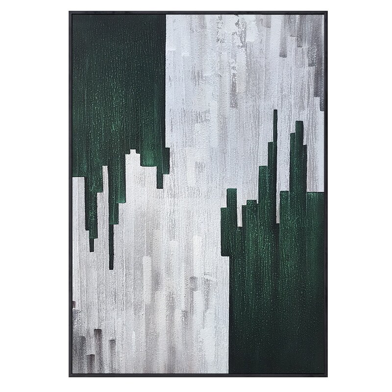 网红意式极简大幅轻奢墨绿色装饰画落地抽象玄关背景墙画入户客厅