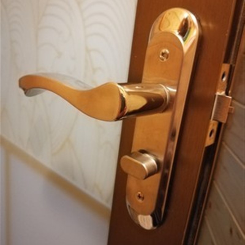 化妆室门锁无钥匙通用型家用铝合金110洗手间不锈钢浴室执手门锁