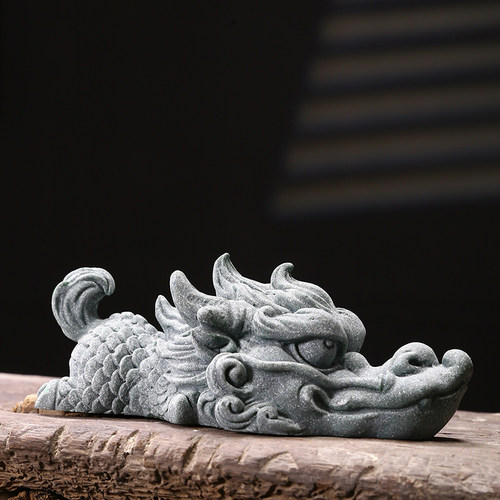 国风潮瑞兽呆萌小麒麟创意摆件客厅茶室茶宠水族鱼缸造景装饰品