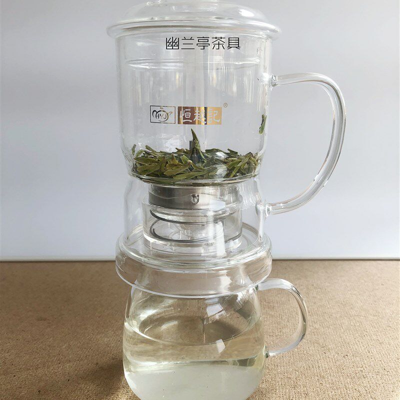 恒越记自动泡茶器 耐热玻璃茶具组 懒人泡茶器家用 中式风格功夫