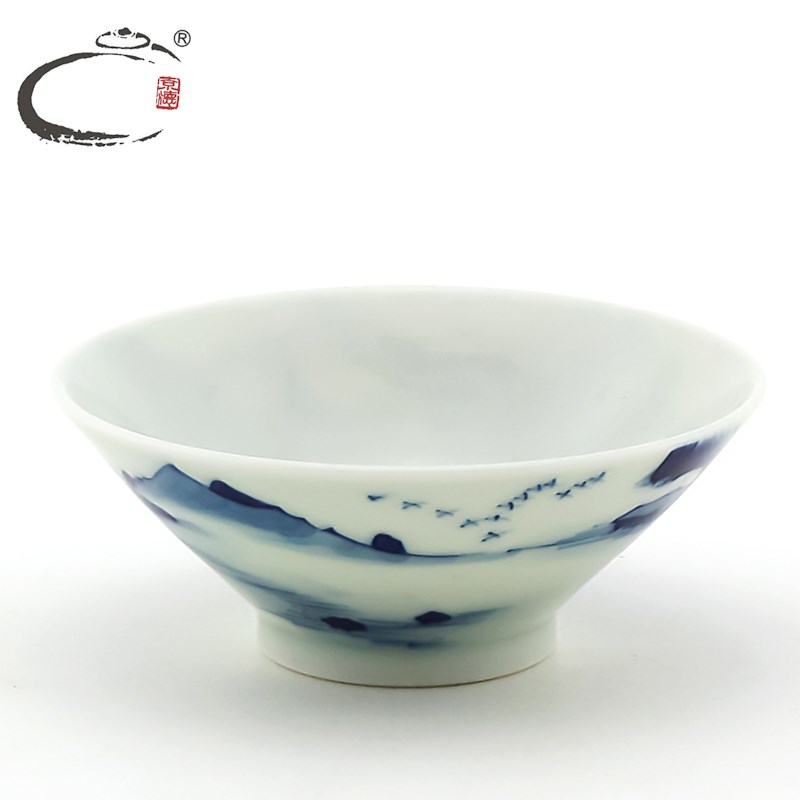 京德珍藏 贵和祥 普洱茶杯 瓷器茶具 青花瓷品茗杯 单杯 手绘口杯