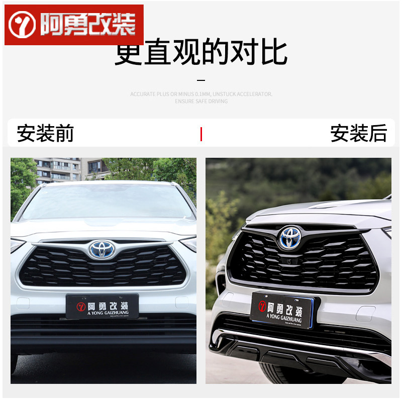 适用22-23款第四代汉兰达中网改装装饰条中网亮条专用配件阿勇改