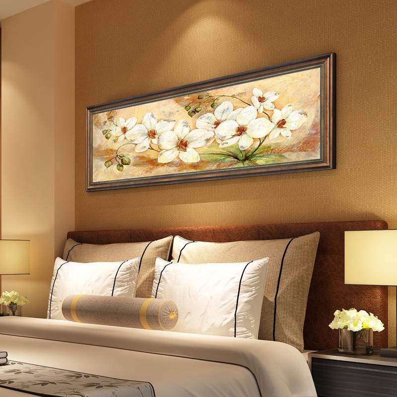 床头美式装饰画客厅欧式沙发背景墙油画酒店主卧房间挂画卧室壁画
