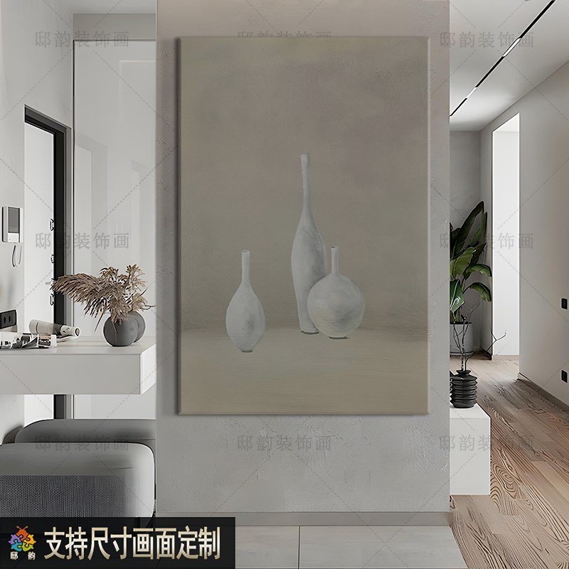 侘寂风民宿酒店抽象装饰画复古中古风挂画无框画客厅餐厅挂画定制