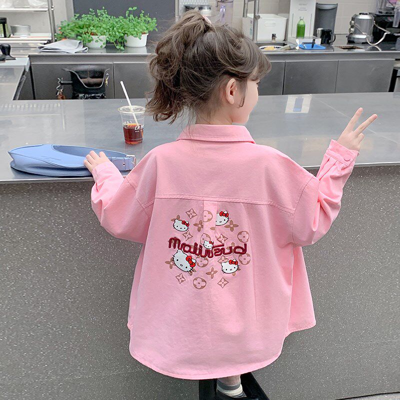 女童外套2025新款春装儿童中长款洋气时髦上衣春秋款女孩网红衣服