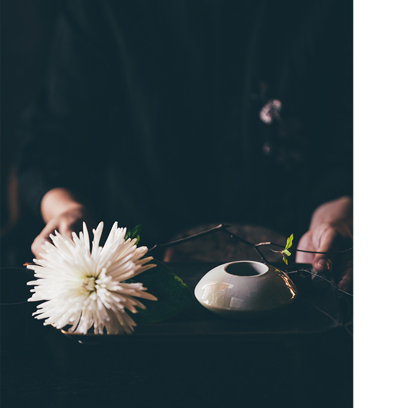 花小钱四朝学古花器玻璃陶瓷小花瓶个性茶席摆件
