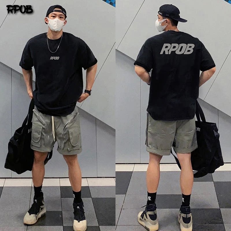 RPOB美式速干篮球短袖投篮服T恤休闲训练服运动跑步网眼透气半袖