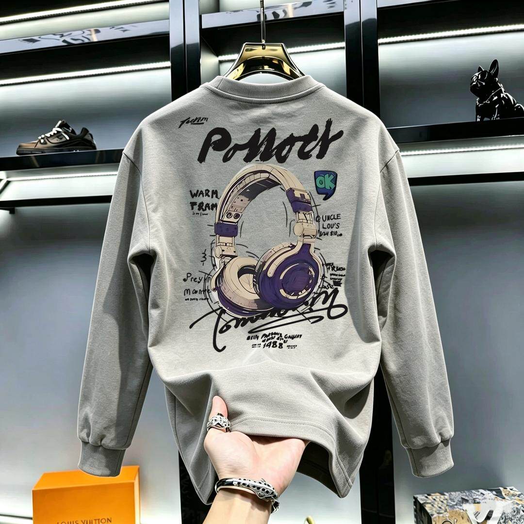 奥特莱斯~品牌折扣捡漏时尚百搭秋季长袖t恤男装宽松个性运动上衣