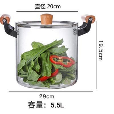 汤锅家用2024新款加厚高硼硅耐热玻璃木把锅可黑晶炉加热玻璃