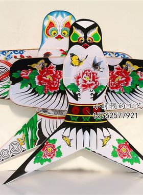潍坊沙燕风筝立体装饰展览布置学校幼儿园画室传统老式风筝