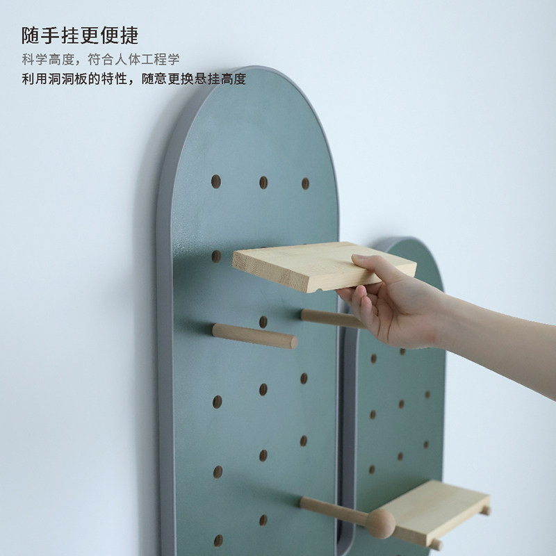 仙人掌洞洞板置物架创意可移动展示架立式挂衣架靠墙落地衣帽架