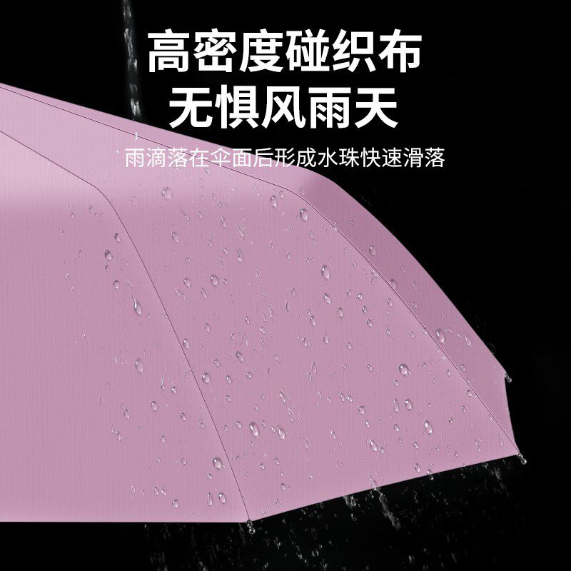 赛维纳全自动雨伞折叠三折伞女商务学生户外伞素色复古超轻单人