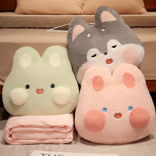 汽车抱枕被子两用二合一办公室教室午睡神器折叠被女生车用加厚