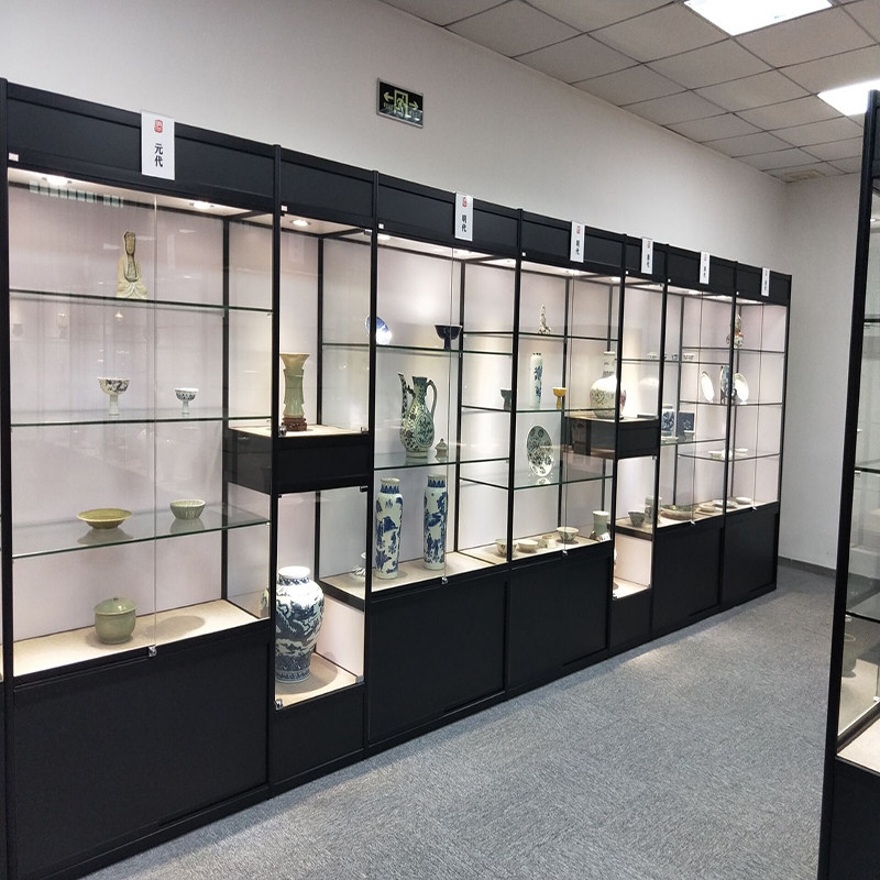 古董展示柜收藏品玻璃柜艺术品摆件工艺品展架展厅瓷器展览柜墙柜