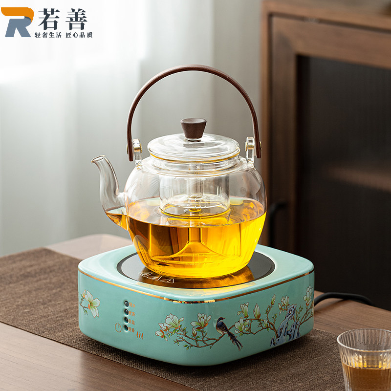 陶瓷电磁炉煮茶器煮茶炉玻璃烧水壶煮茶壶耐高温茶壶茶水分离家用