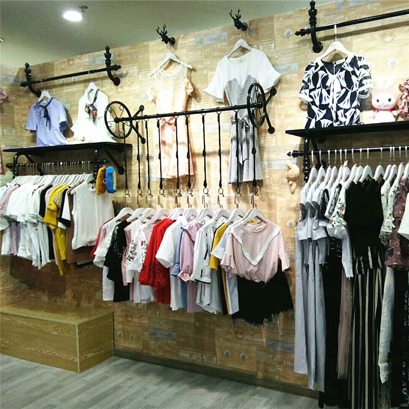铁艺服装店展示架上墙壁挂式童女装店铺货架组合挂衣服架子正侧挂
