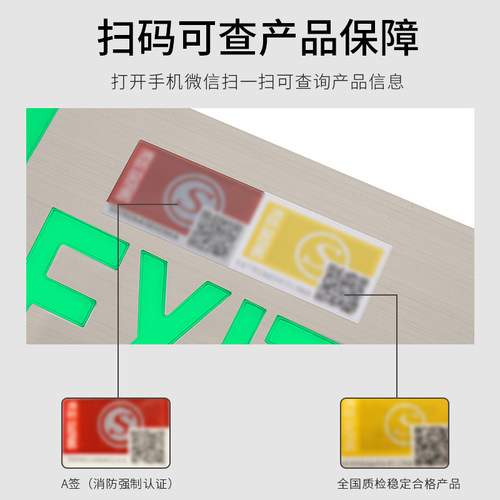 超薄不锈钢安全出口疏散指示灯消防应急照明指示牌停电逃生标志灯
