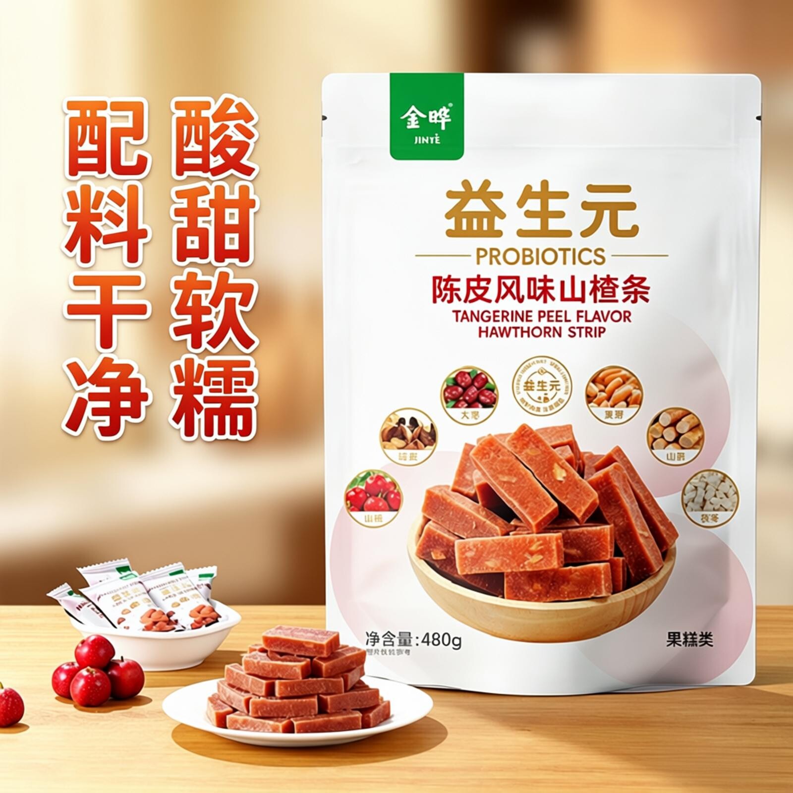金晔六物山楂条低脂轻纤解馋零食