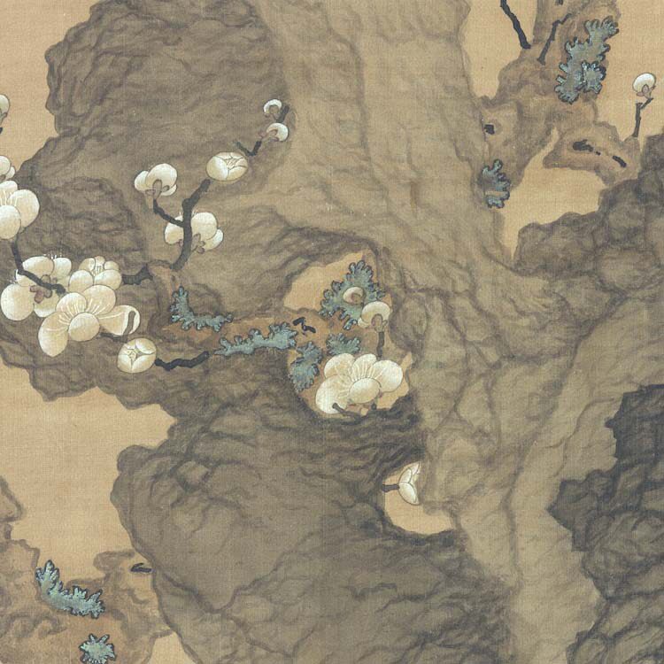 陈洪绶梅花山鸟图名家字画新中式餐厅酒店有框装饰画玄关油画布