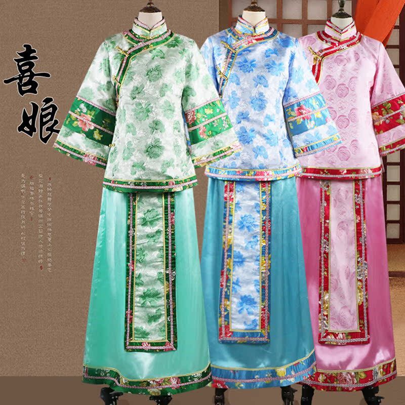 古装女喜娘媒婆服装中式改良伴娘服秀禾衣服主持人礼服民国演出服