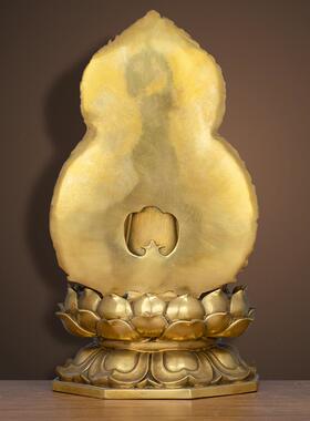 福佑林 黄铜阿弥陀佛佛像无量寿佛无量光佛属猪狗本命佛供奉摆件