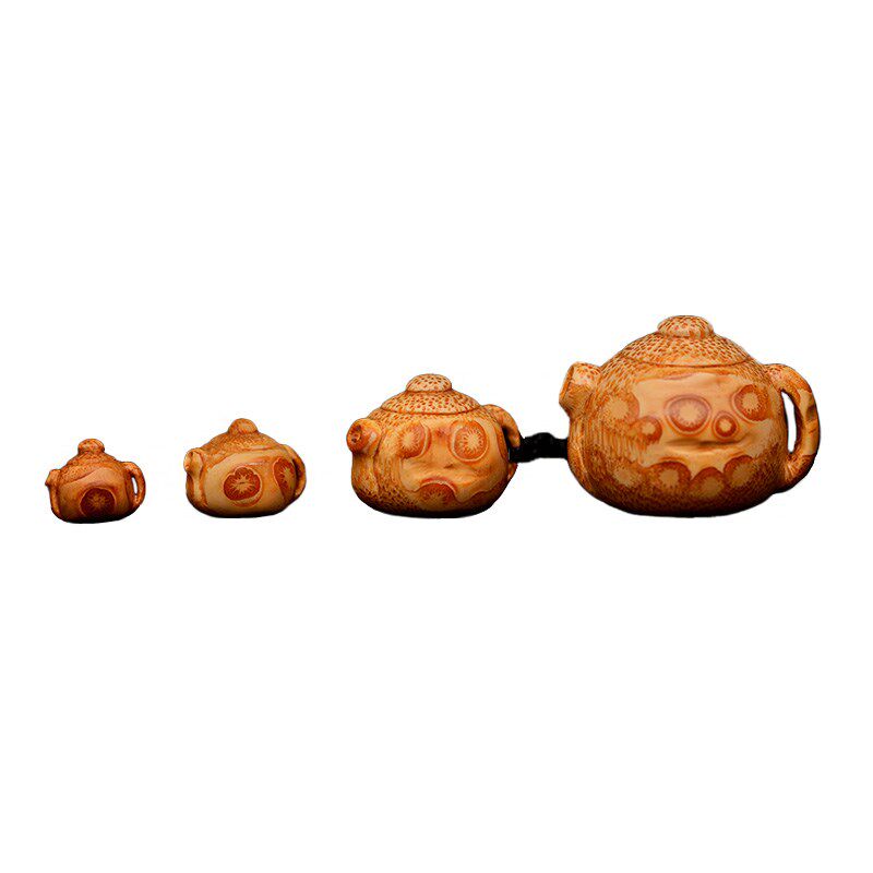 精选竹根雕把把壶挂坠竹雕茶壶挂件手工艺竹壶竹钉包挂件钥匙挂坠