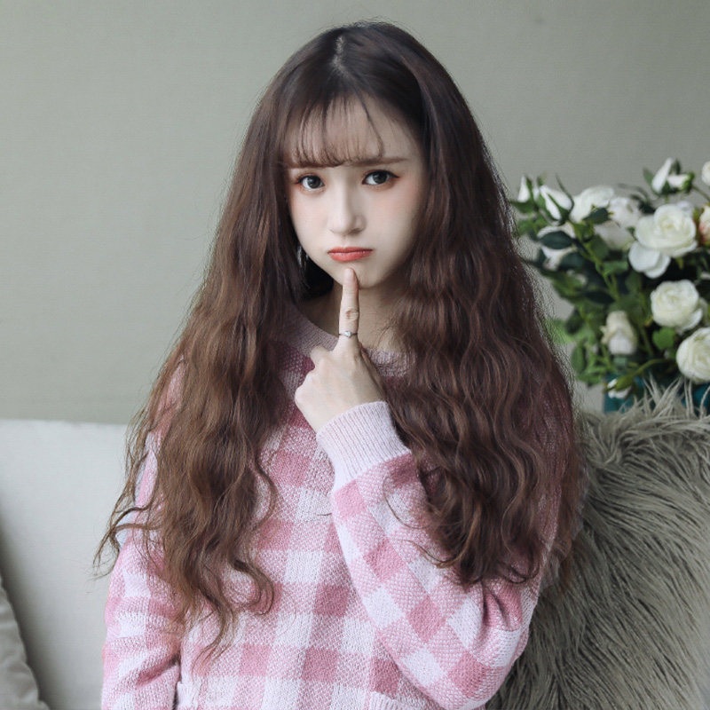 真发片假发女长卷发玉米烫uv型一片式60无痕接发自己接全真人头丝