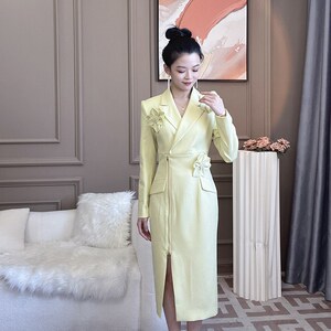 高级感气质御姐风西装裙中长款礼服女装高端职业主持人上班连衣裙