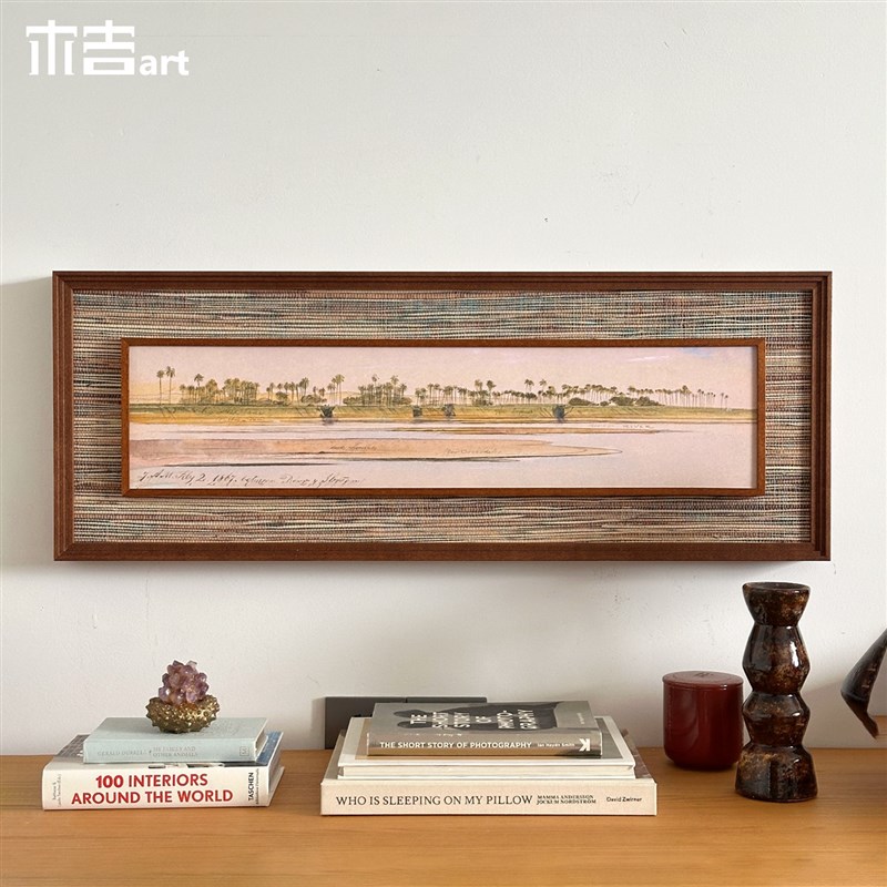 棕林逸景】木吉艺术创意设计高级感装饰画客厅沙发背景墙挂画