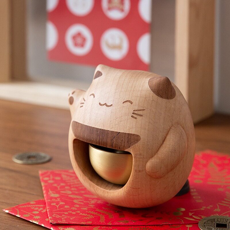 招财猫门铃铛开业乔迁礼物新居搬家礼品入户开门迎宾提醒提示装饰