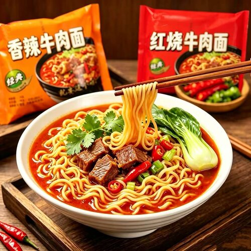 袋装方便面红烧牛肉面香辣袋装免煮泡面学生速食宿舍夜宵整箱24包