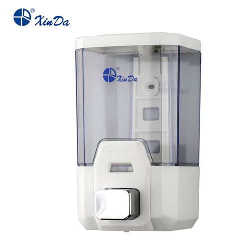 信达ZYQ100P壁挂式手动泡沫型皂液器酒店浴室双头给皂机洗手液瓶