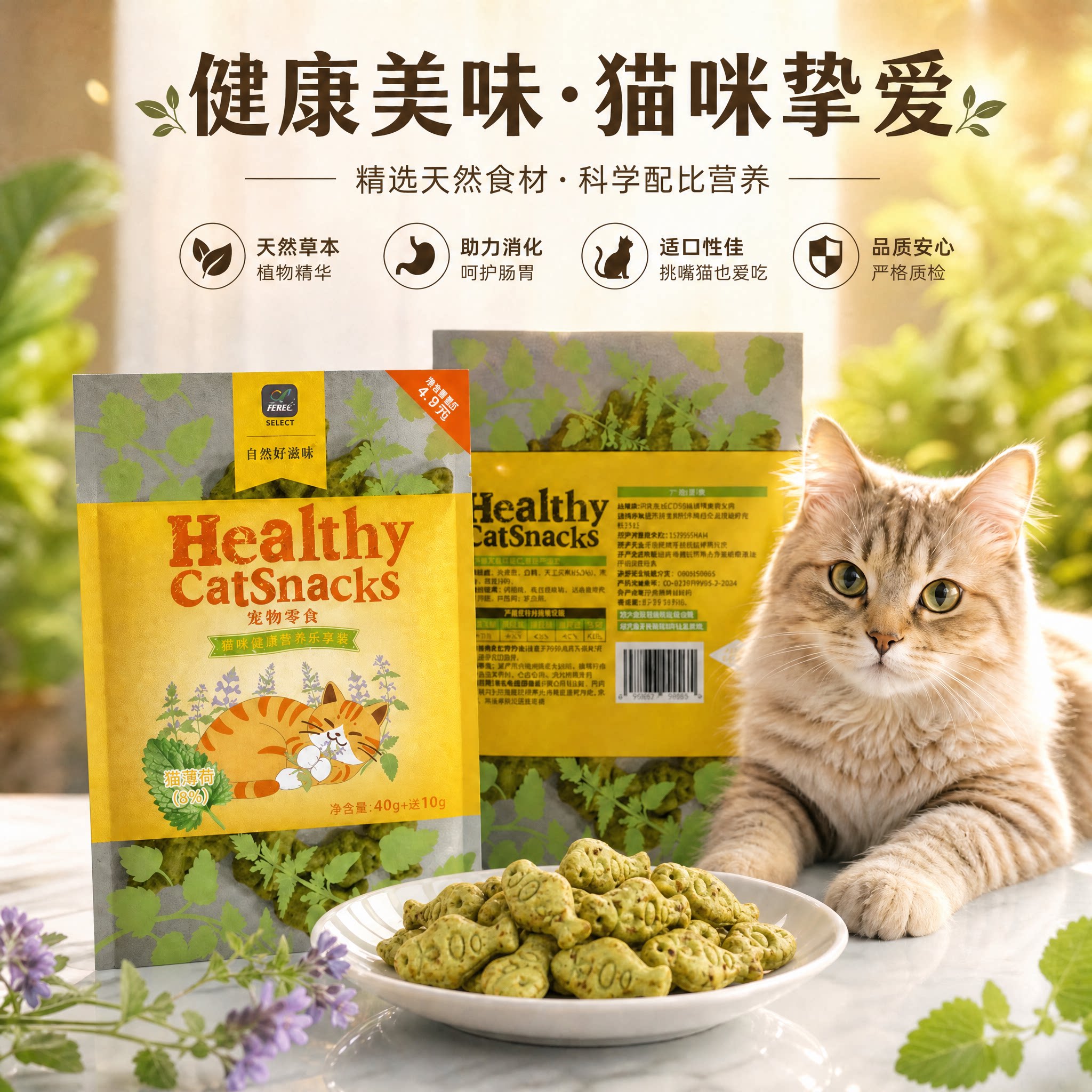 薄荷猫饼干猫咪专用高纯度猫薄荷荆芥零食三文鱼磨牙洁齿小鱼饼干图片
