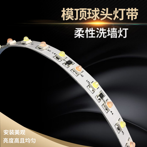 2835免透镜模顶球头白光灯条D灯24V自带0度30度12角CLED洗墙灯带