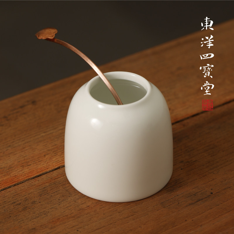 骨瓷水盂 砚台磨墨用水盂白瓷水滴文房四宝书房储水罐东洋四宝堂