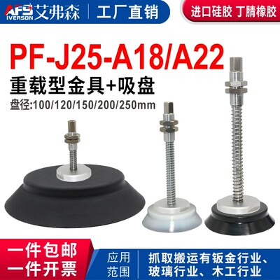 重载真空吸盘组件带缓冲PF100NSJ25-A18 强FG150--J25-A22P力吸盘