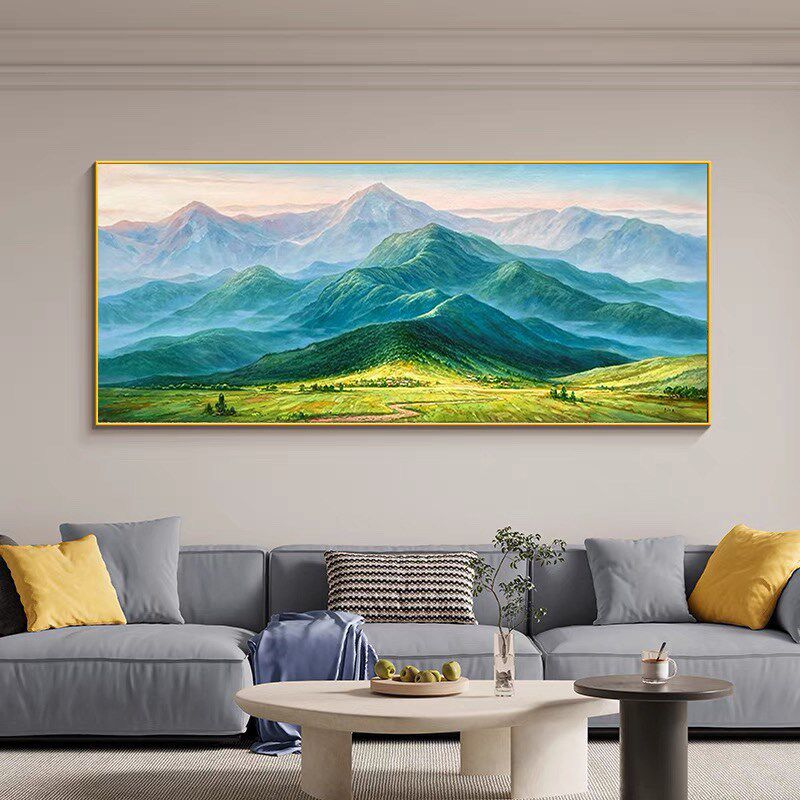 青山图diy数字填充填色丙烯画大尺寸客厅大幅沙发背景墙手工挂画