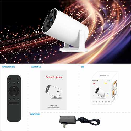 HY300Pro+投影仪家用4K投影小型迷你便携户外露营投影机