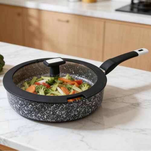 原单陶瓷深煎锅欧美雪花陶瓷各种锅具套组不粘锅ceramic pan